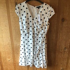 Blue, white J Crew short sleeved dress.